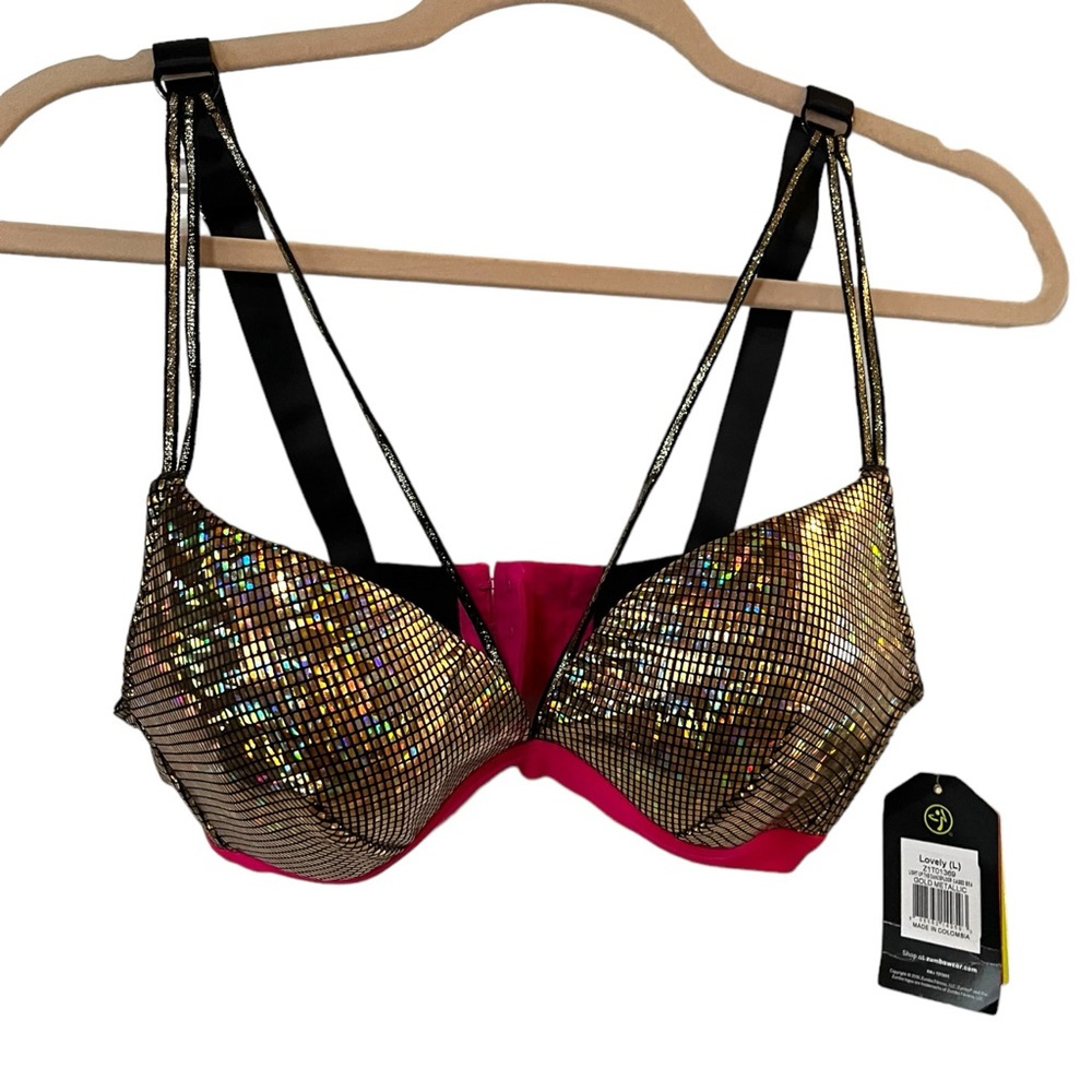 Zumba Light Up The Dance Floor Bra NWT L